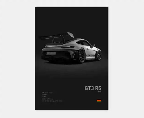Poster Decorativo Auto Porsche 911 Gt3 Rs Negro