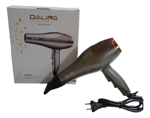 Secador De Pelo Profesional Dailing 2 Velocidades 2200w. Color Gris Oscuro
