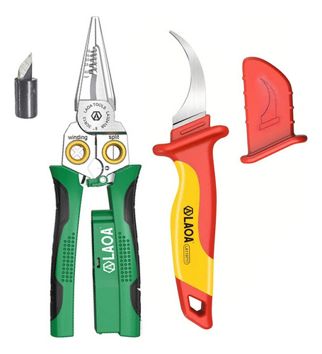 Alicate Laoa Com Teste Elétrico, Faca Isolada (2 Peças)