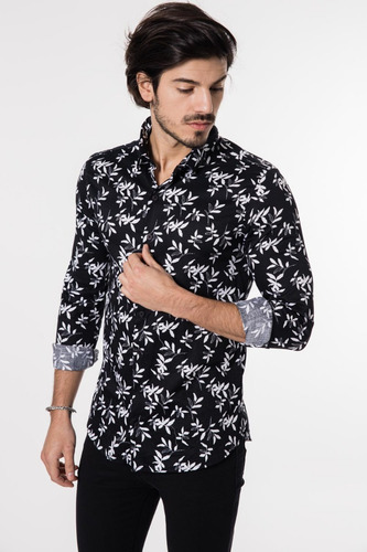 Imagen 1 de 5 de Camisa Tascani Amarita Negro Hombre