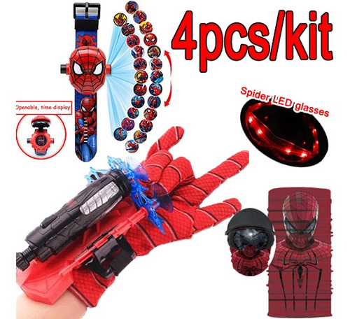 Kit 4, Nuevo Guante De Plástico Spider Man Juguetes Cosplay
