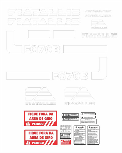 Kit Adesivos Compatível Motoniveladora Fg70b Antiga Mk F734 Cor PADRÃO
