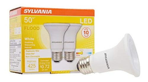 Sylvania 50w Bombilla Led Equivalente Lampara Par20 2 Pack 