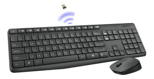 Combo Kit Teclado Y Mouse Inalambrico Logitech Mk235 Para Pc