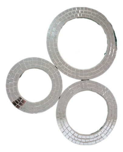 Set De Espejos Plata Vitromosaico Artesanía Mexicana
