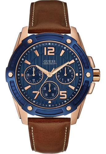 Reloj Guess Para Hombre W0600g3 Multifunción Tablero Azul