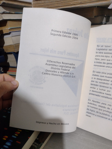 Benito Juárez Apuntes Para Mis Hijos Rp68