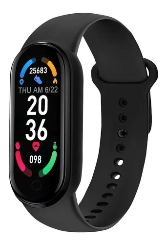 Pedômetro de frequência cardíaca Watch Smart Watch M6, calorias, cor da caixa: preto, moldura, cor vermelha