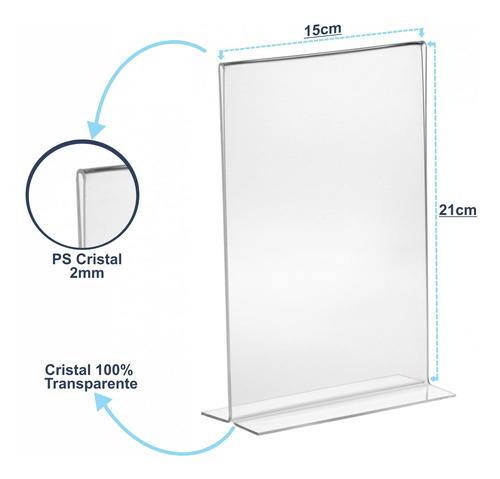 Quadro De Aviso Display Mesa Porta Folha 15x21 - 1 Und