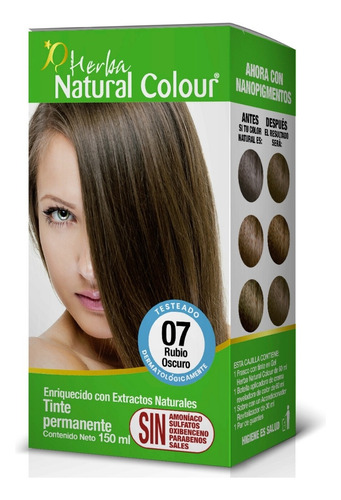 Tinte Cabello Sin Amoniaco Sin Parabenos Extractos Naturales Rubio Oscuro 3 Pack