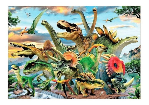 Imagen 2 de 2 de Rompecabezas Educa Borras Dinosaurios 40157 de 500 piezas
