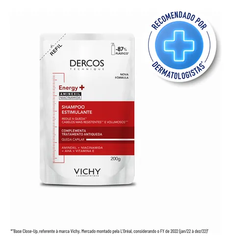 Refil Shampoo Dercos Energy+ 200g Vichy