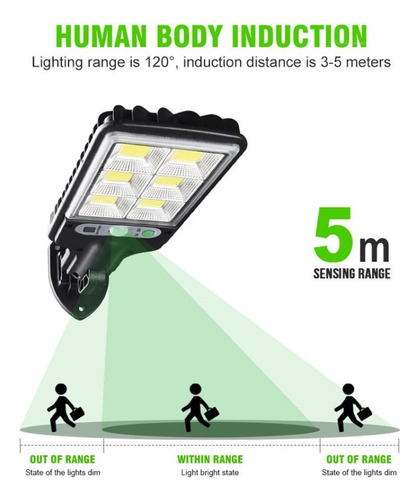 72cob Potentes Luces De Calle Solares Al Aire Libre Solar