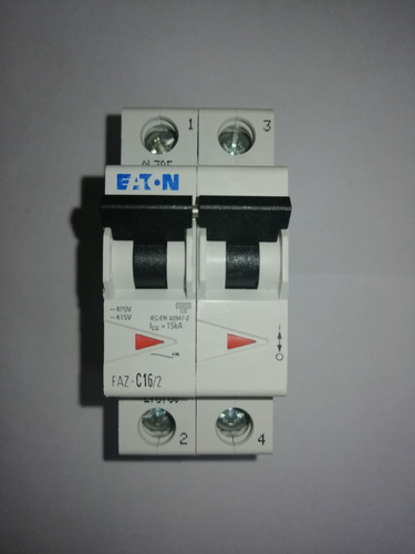 Interruptor Circuito Eaton -  Faz-c16/2 - 2 Polos - 16a