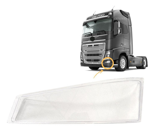 Lente Para Farol Auxiliar Volvo Fh16 Esquerdo