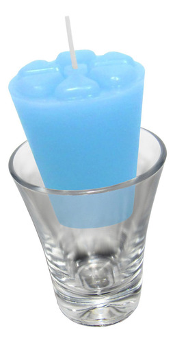 10 Velas Refil Azul Claro Copinho Pinga Decoração 12 Horas