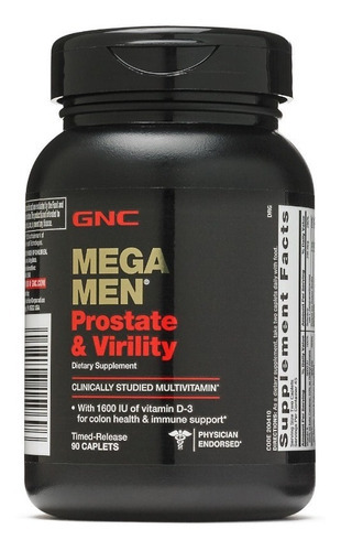 Megamen Prostate Y Vigorizante 90 Tabletas, Gnc. Disponible. Sabor Sin Sabor