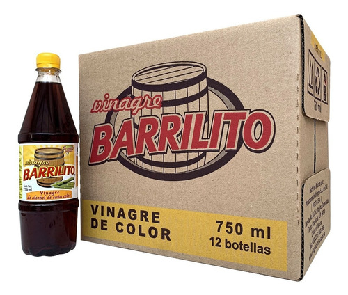 Vinagre Barrilito De Color, Caja Con 12 Botellas 750 Ml