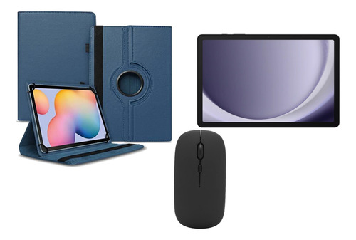 Kit Funda Mouse Y Film Compatible Tablet A9 Plus 11 Pulg Azul Marino