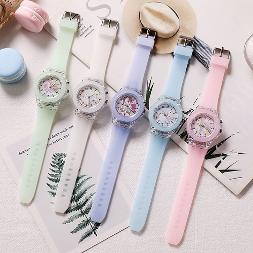 20 Relojes Niñas Unicornio Colorido Luminoso Regalo.mayoreo