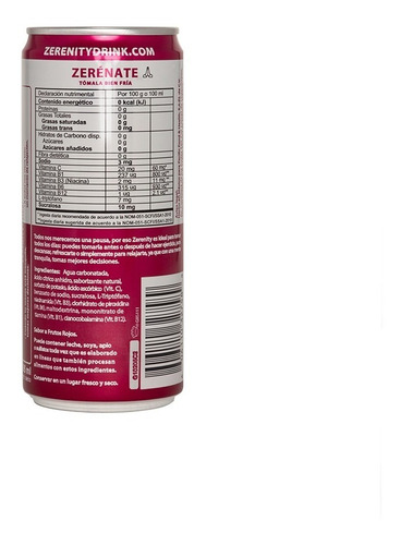 Zerenity Drink Berries 250 Ml, 12 Pack, Nueva Relax Drink