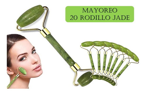 Rodillo Masaje Facial Jade Roller Antienvejecimiento Mayoreo