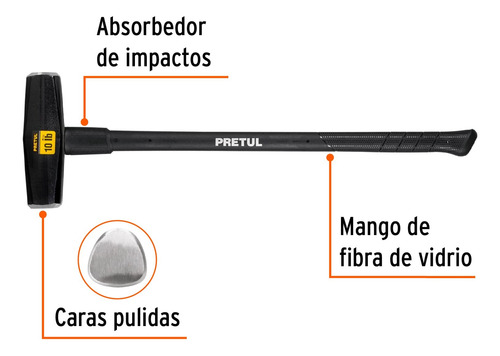 Marro Tipo Nevada 36' X 10 Lb Mango Madera Pretul 22206
