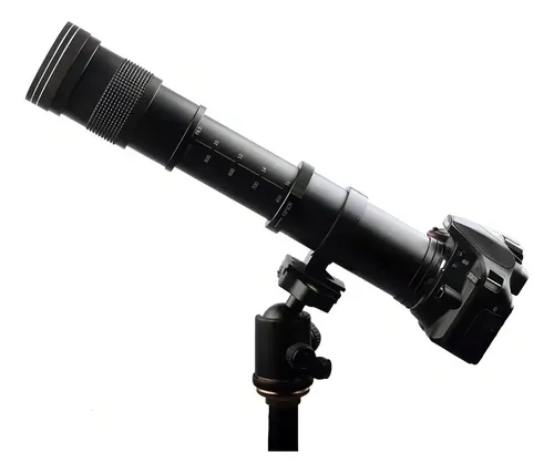 Lente 420-800mm super telefoto zoom para câmera Nikon cor preto