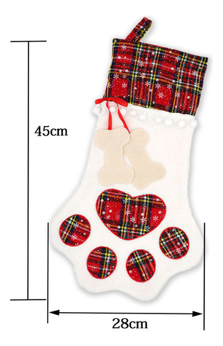 2 Calcetín De Navidad Con Pata De Perro,decoracion Navideñas