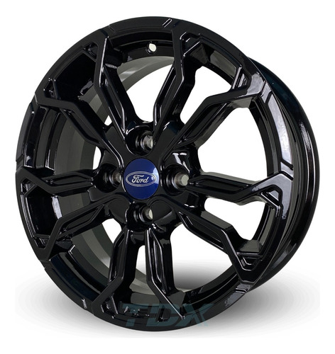 Rodas Ford Fiesta Ka Ecosport Aro 15 4x108 (jogo) + Bicos Cor Preto-brilhante