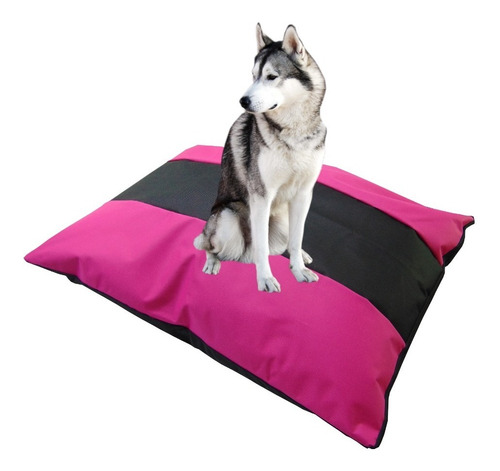 Cama Colchón Lavable Para Mascotas Gigante Bicolor Color Rosado