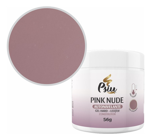 Psiu Cosméticos Tradicional gel hard autonivelante 56g cor pink nude
