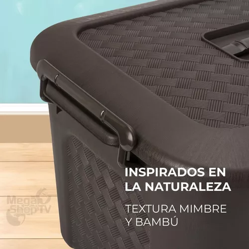 Cajonera plástica organizadora con tapa - Caja grande de 23L Café