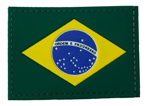 Bandeira Brasil Patch Emborrachado Colorido Com Fixação