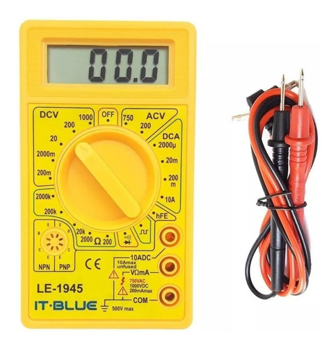 Multímetro Digital  C/ Cabo De Multiteste E Bateria