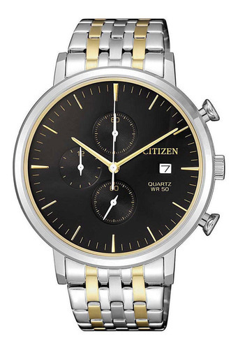 Reloj Citizen Hombre An361454e Acero Combinado Color de la malla Plateado Color del bisel Plateado Color del fondo Negro