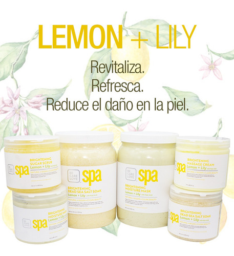 Exfoliante Corporal De Sal Limon + Lily Bcl Spa Vegano 128oz Fragancia Limon Lily