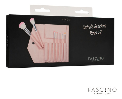Imagen 8 de 9 de Set 7 Brochas Y Pinceles Make Up Crueltyfree+neceser Fascino