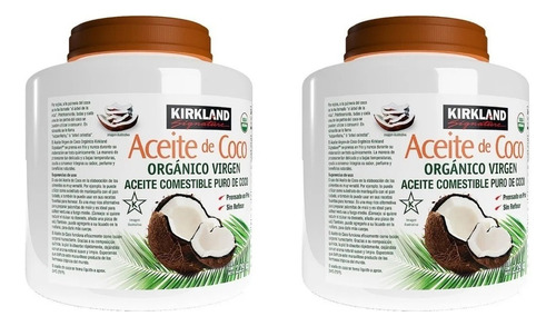 Aceite De Coco Organico 2 Botes 2.48 Lts Virgen