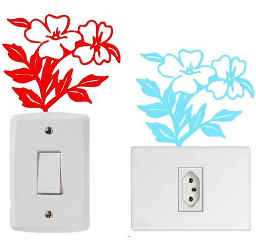 Adesivo Decorativo Interruptor Espelho Tomada Flores Int-23