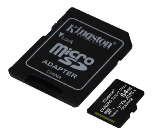Tarjeta de memoria Kingston SDC10 con adaptador SD 64GB