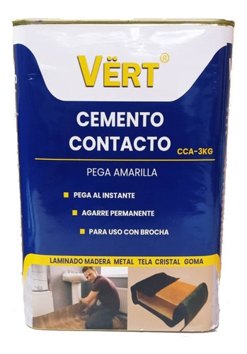 Cemento De Contacto Galon 3kg Pega Zapatero Vert