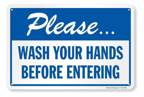 Letrero Smartsign Texto  Please Wash Your Hands Before 12.0