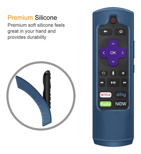 Funda Protectora P/control Remoto Casebot, P/roku, Azul Cian