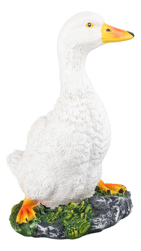 Escultura De Paisaje De Estatua De Pato Blanco De Simulación