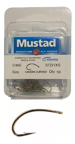 Mustad Signature C49S Caddis Fly Hooks - #18 - TackleDirect