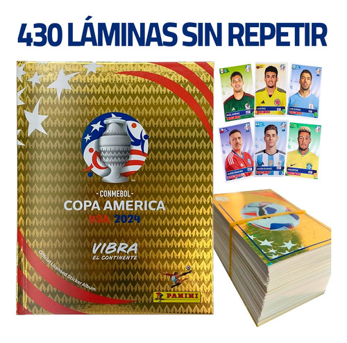 Álbum Copa América 2024 Tapa Dura Dorado Con 430 Laminas