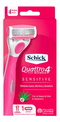 Schick Quattro4 Mujer Piel Sensible Maquina De Afeitar