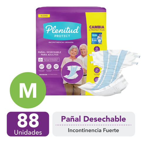 Plenitud Protect Pañal Adulto (m) 88 Un - Pack X 4