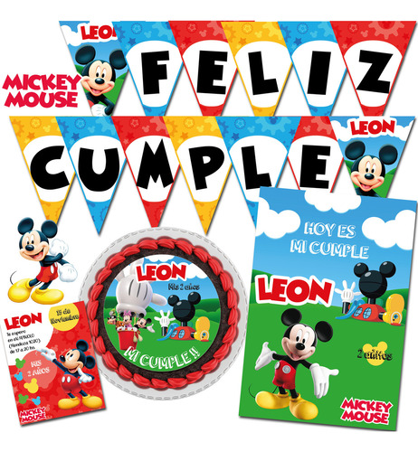 Kit Imprimible Cumple Mickey Mouse Personalizado
